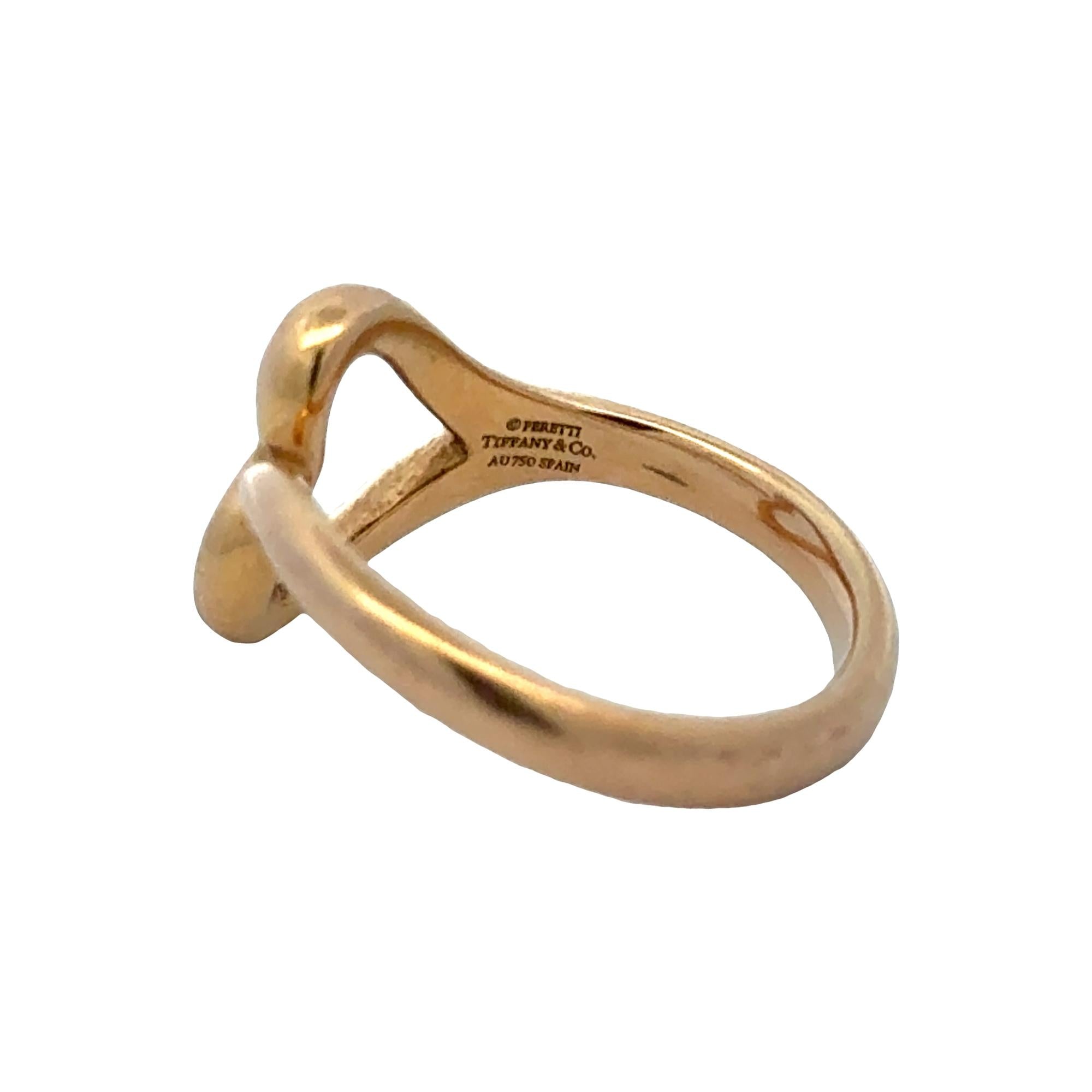Tiffany & Company Elsa Peretti Open Heart Ring 18K Rose Gold Small Siz