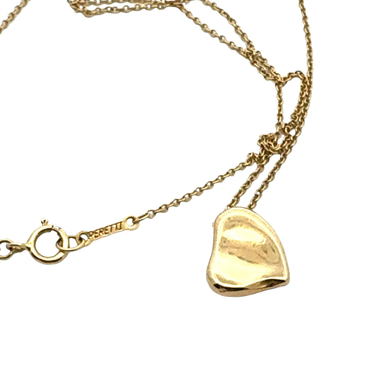 Tiffany & Co Elsa Peretti 18K Yellow Gold Full Heart Pendant Necklace