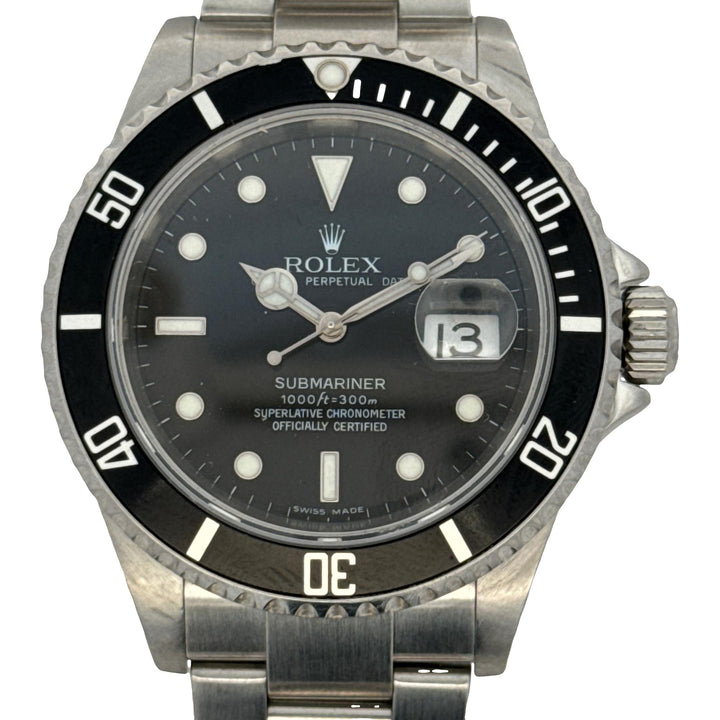Rolex Submariner Date 40mm Stainless Steel Black Dial Oyster Bracelet 16610T