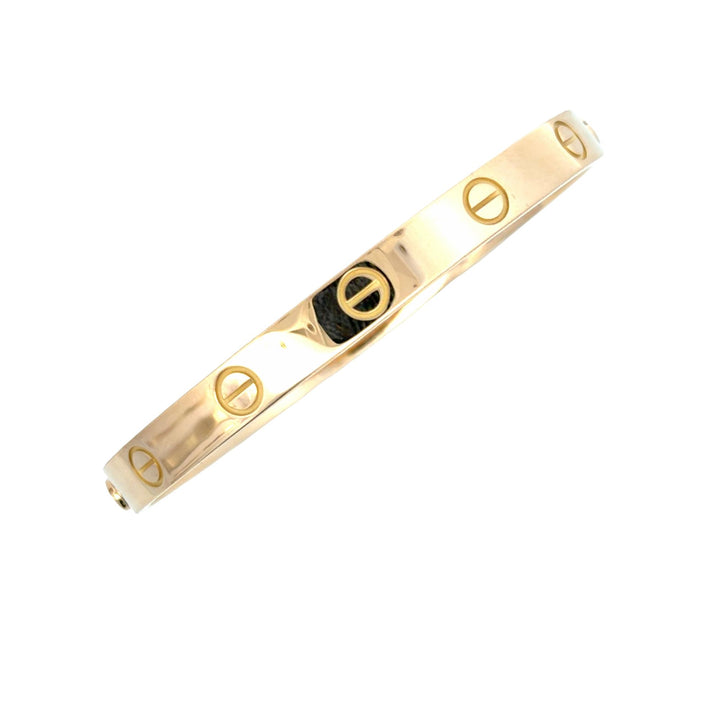 Cartier LOVE 18 Karat Yellow Gold Bangle Bracelet Size 17