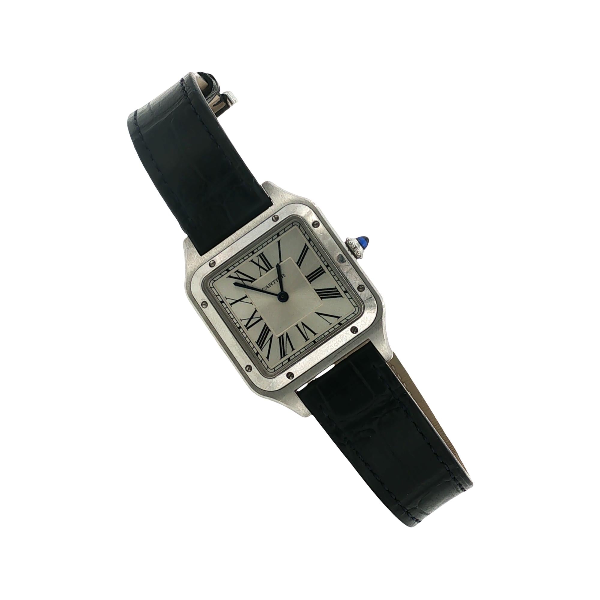 Cartier Santos Dumont Stainless Steel Quartz Watch Large Model With Papers