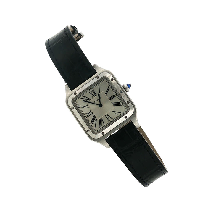 Cartier Santos Dumont Stainless Steel Quartz Watch Large Model With Papers