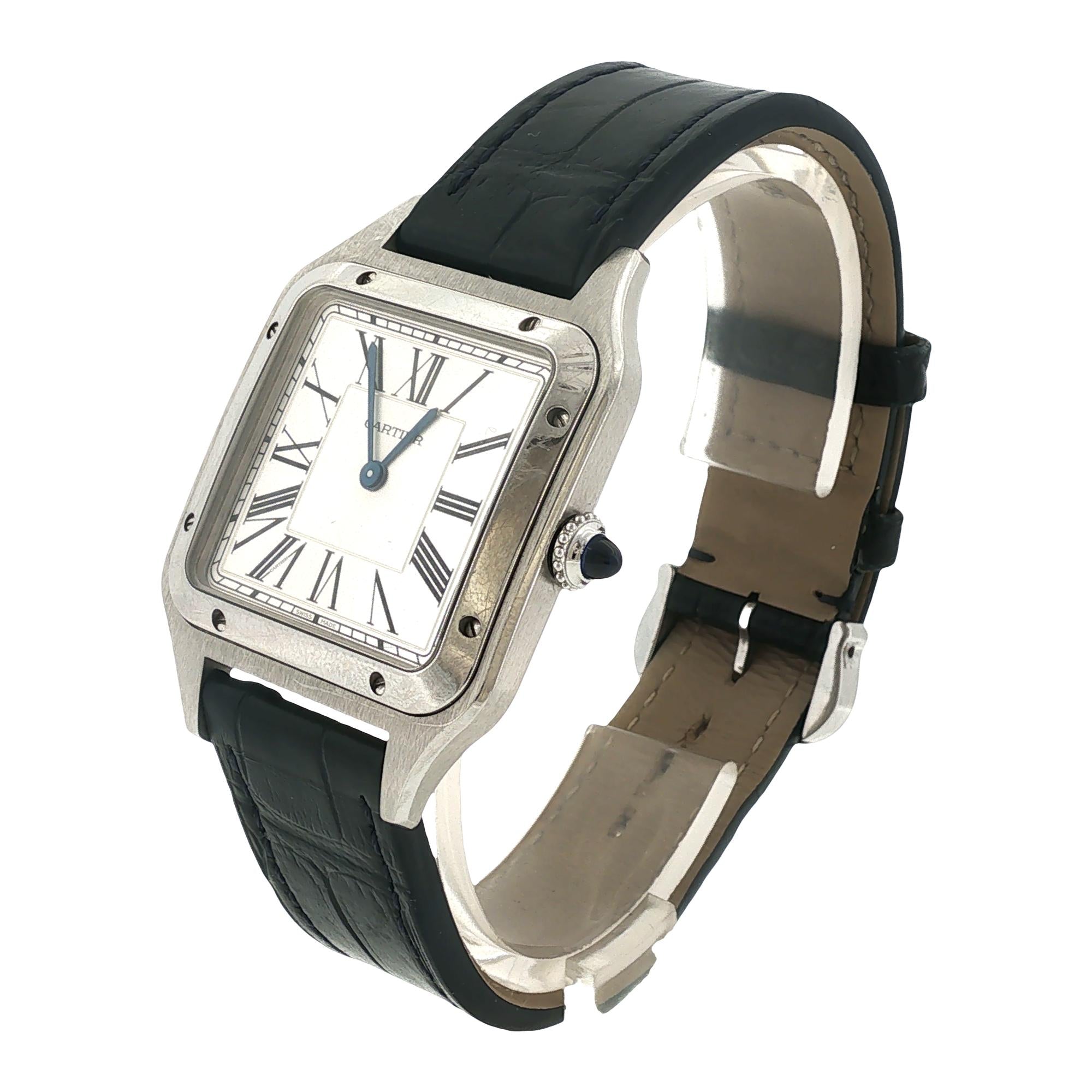 Cartier Santos Dumont Stainless Steel Quartz Watch Large Model With Papers