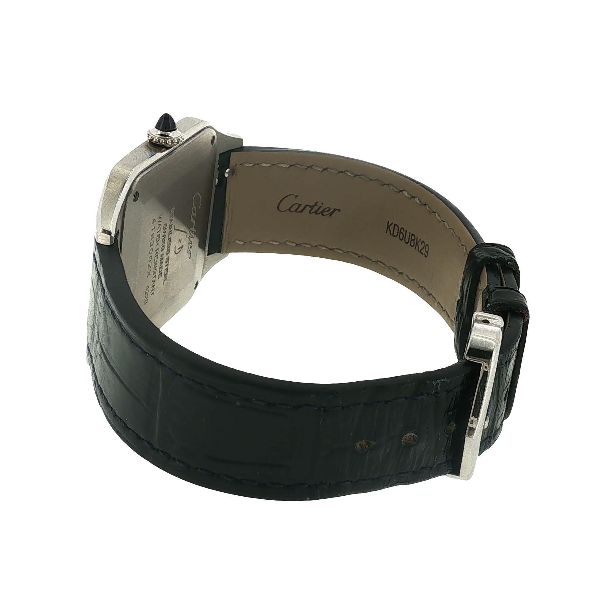 Cartier Santos Dumont Stainless Steel Quartz Watch Large Model With Papers