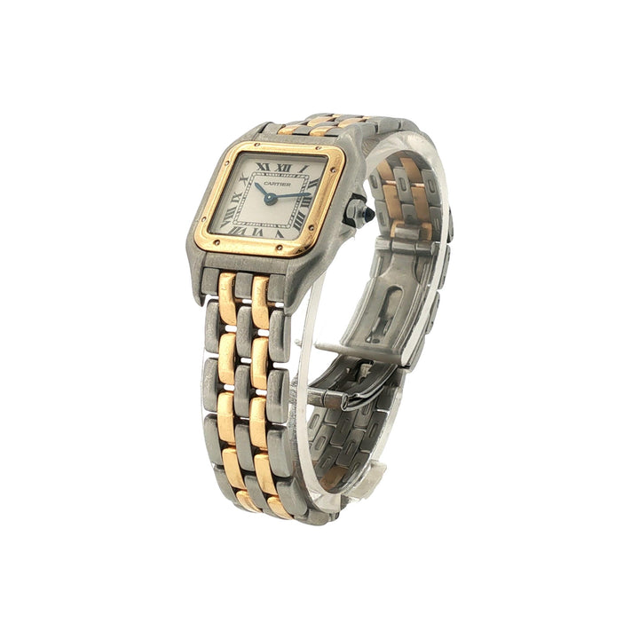 Cartier Panthère Two Row 18KYG/Stainless Steel Quartz 22mm Watch With Box