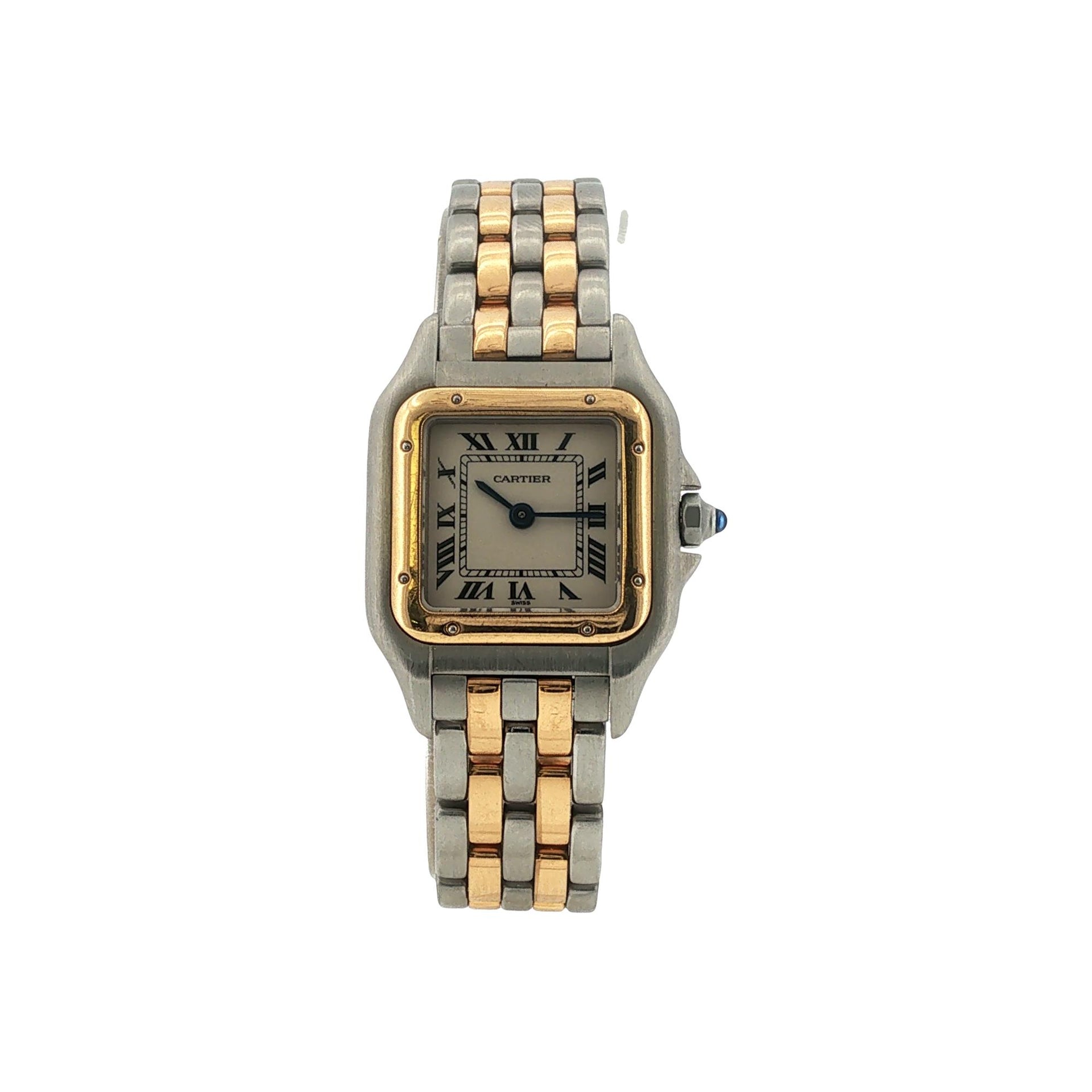 Cartier Panthère Two Row 18KYG/Stainless Steel Quartz 22mm Watch With Box