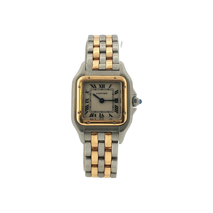 Cartier Panthère Two Row 18KYG/Stainless Steel Quartz 22mm Watch With Box