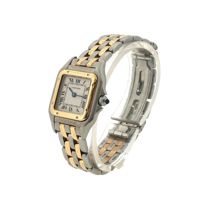 Cartier Panthère Two Row 18KYG/Stainless Steel Quartz 22mm Watch With Box