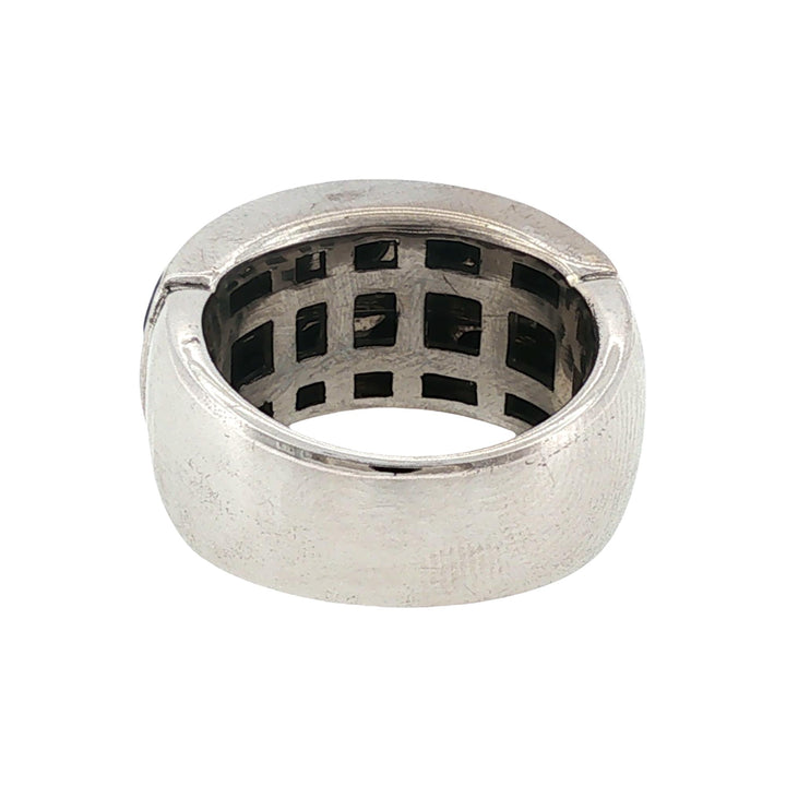 Onyx Diamond 18 Karat White Gold Modern Band Ring