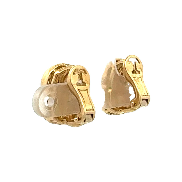 Tiffany & Co Basket Weave 18 Karat Yellow Gold Ear Clip Earrings Circa 1992