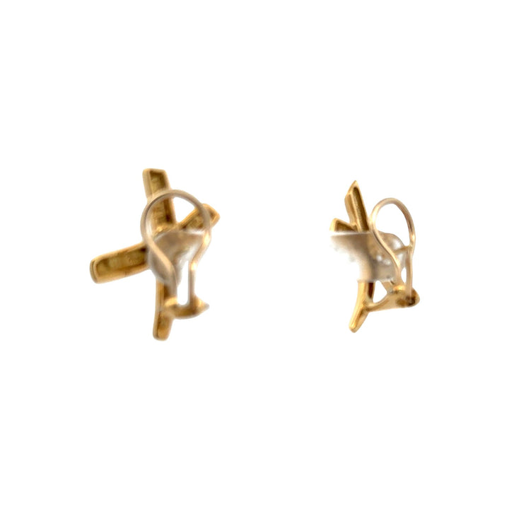 Tiffany & Company Paloma Picasso 'X' 18 Karat Yellow Gold Earrings Large Size