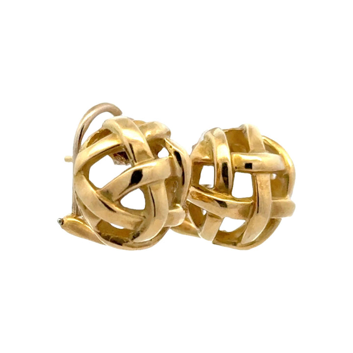 Tiffany & Company Angela Cumming Round Basket 18KYG Vintage Earrings Circa 1985