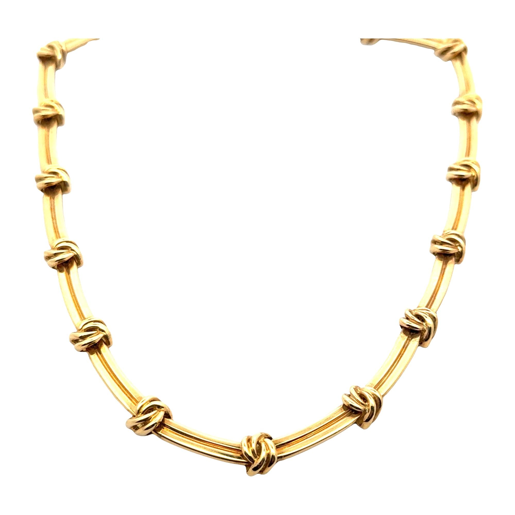 Tiffany & Company Atlas Link 18 Karat Yellow Gold Vintage Necklace