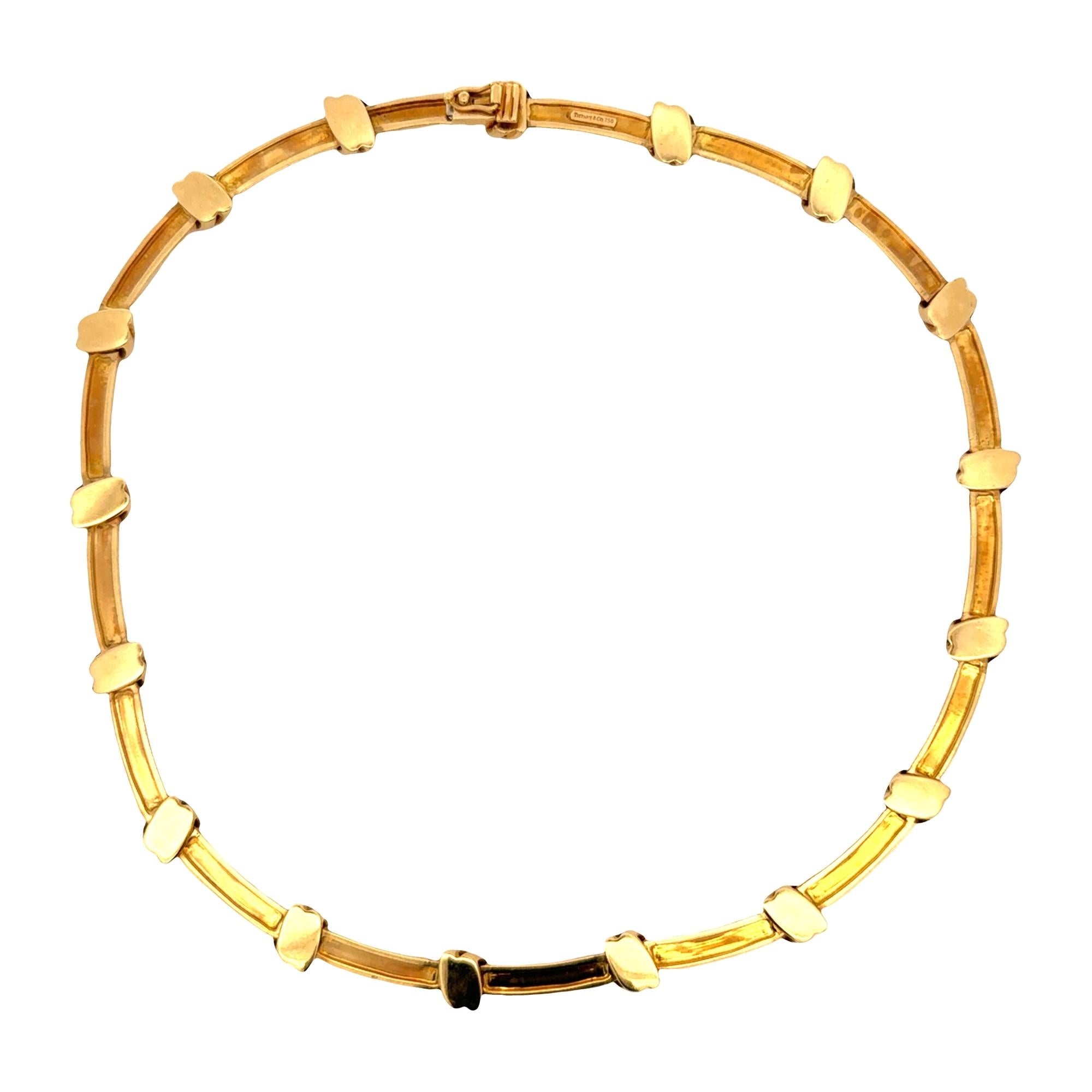 Tiffany & Company Atlas Link 18 Karat Yellow Gold Vintage Necklace