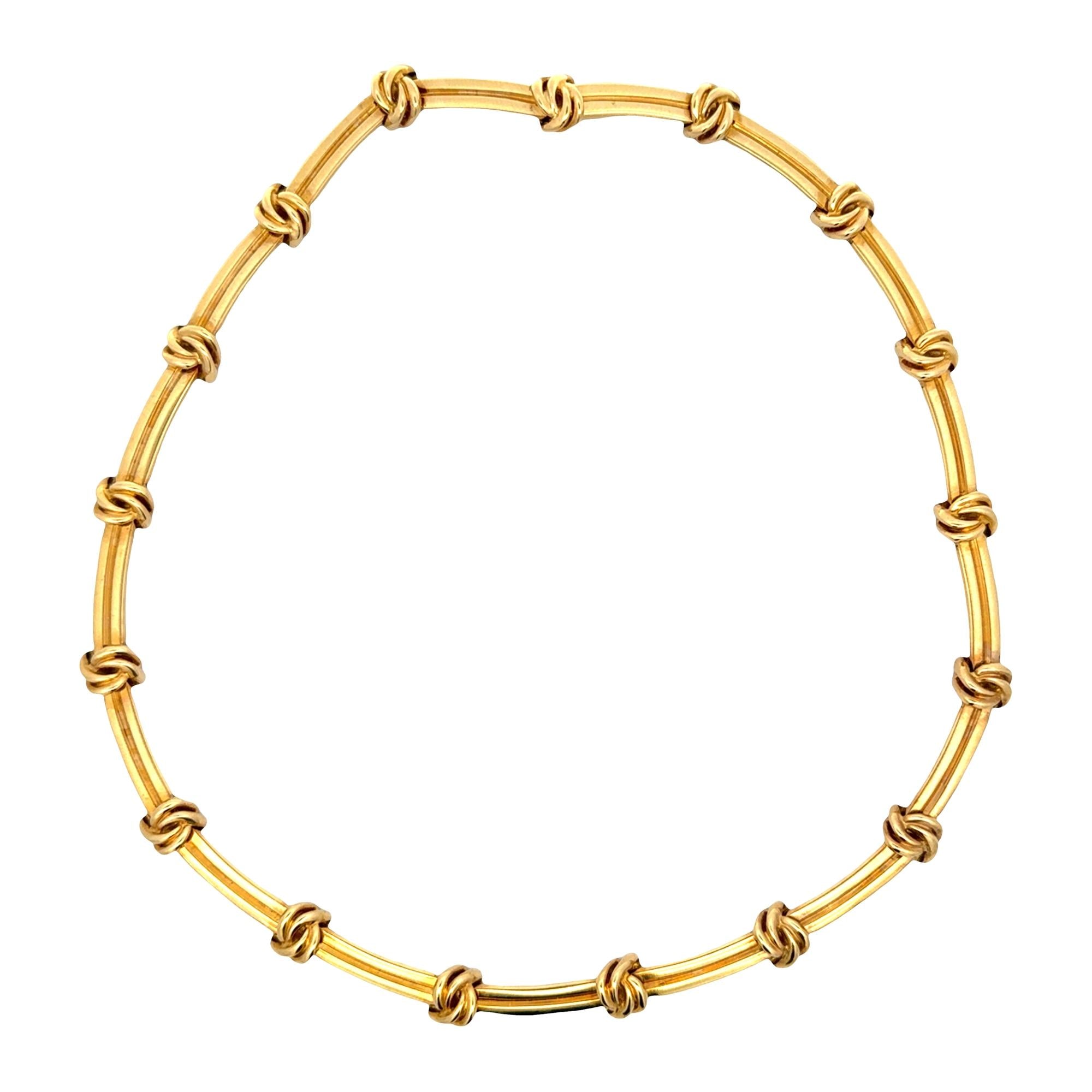 Tiffany & Company Atlas Link 18 Karat Yellow Gold Vintage Necklace