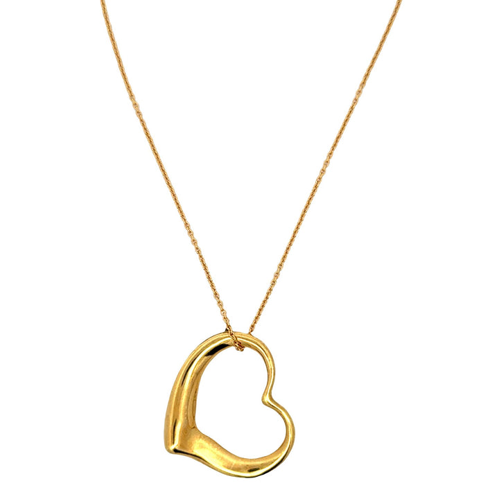 Tiffany & Company Elsa Peretti Large Floating Heart 18KYG Pendant Necklace