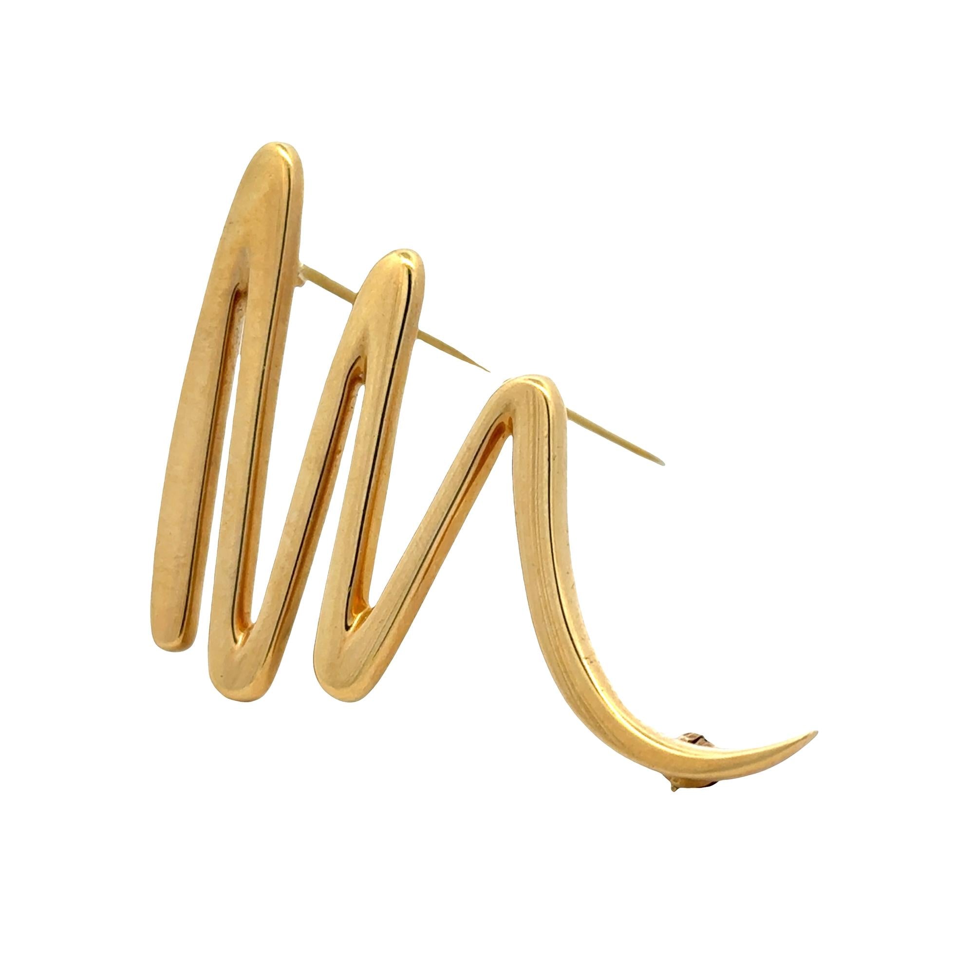Tiffany & Company Paloma Picasso Zig Zag 18KYG Vintage Brooch Pin