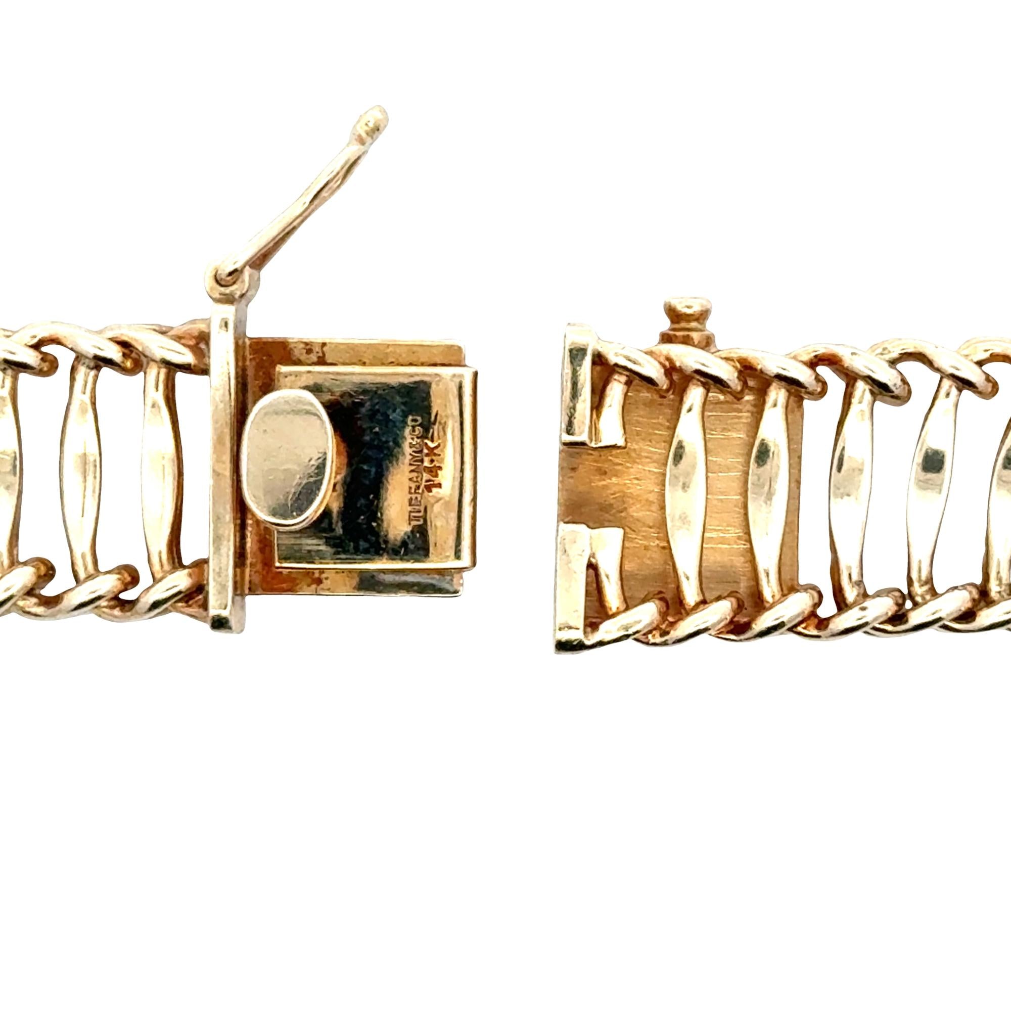 1950's Tiffany & Company 14 Karat Yellow Gold Collar Link Necklace 15 Inches