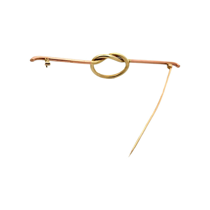 1950's Cartier 14K Yellow & Rose Gold Vintage Lover's Knot Retro Brooch Pin