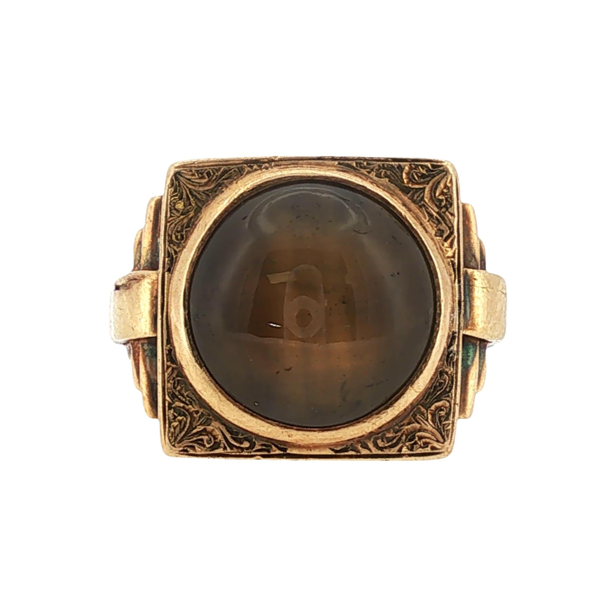 1970's Cats Eye Chrysoberyl 18 Karat Yellow Gold Vintage Ring