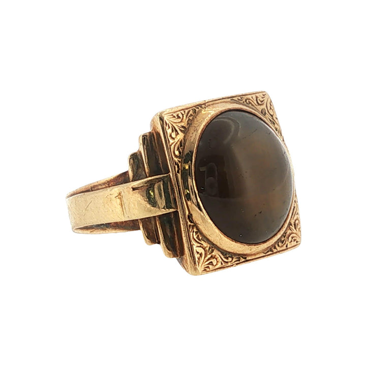 1970's Cats Eye Chrysoberyl 18 Karat Yellow Gold Vintage Ring