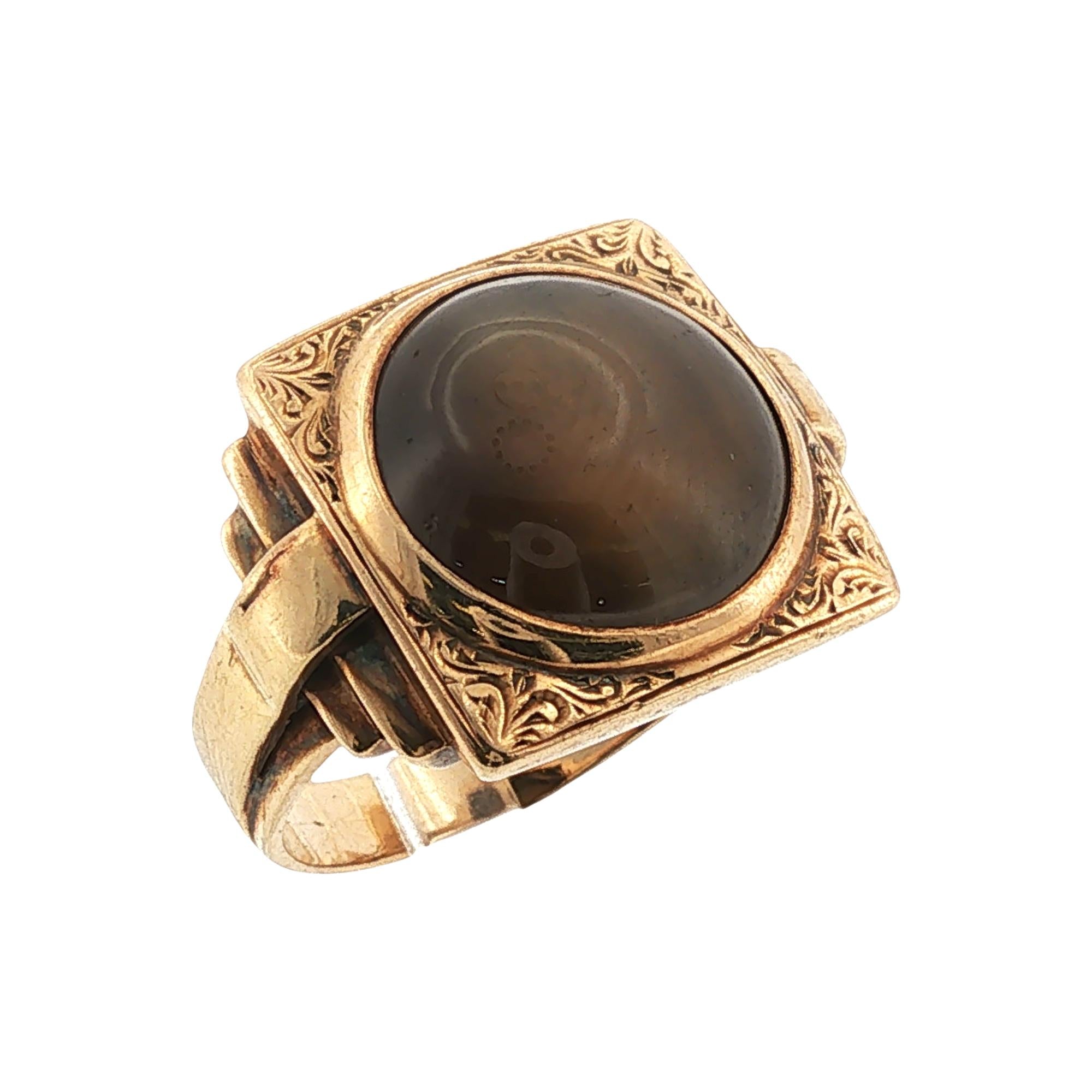 1970's Cats Eye Chrysoberyl 18 Karat Yellow Gold Vintage Ring