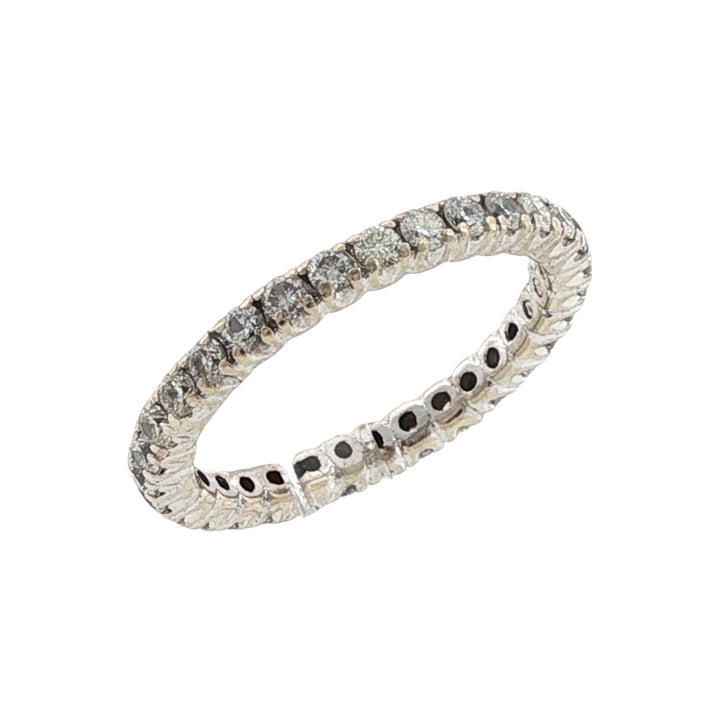 Diamond Eternity Wedding Anniversary Band Ring 14 Karat White Gold Size 4.5