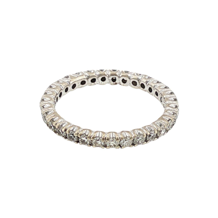 Diamond Eternity Wedding Anniversary Band Ring 14 Karat White Gold Size 4.5