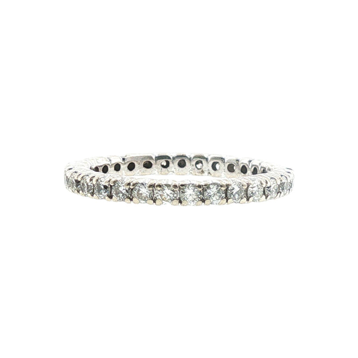 Diamond Eternity Wedding Anniversary Band Ring 14 Karat White Gold Size 4.5