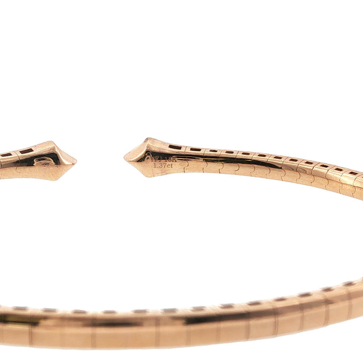 Flexible Diamond Cuff 18 Karat Rose Gold Modern Bracelet New