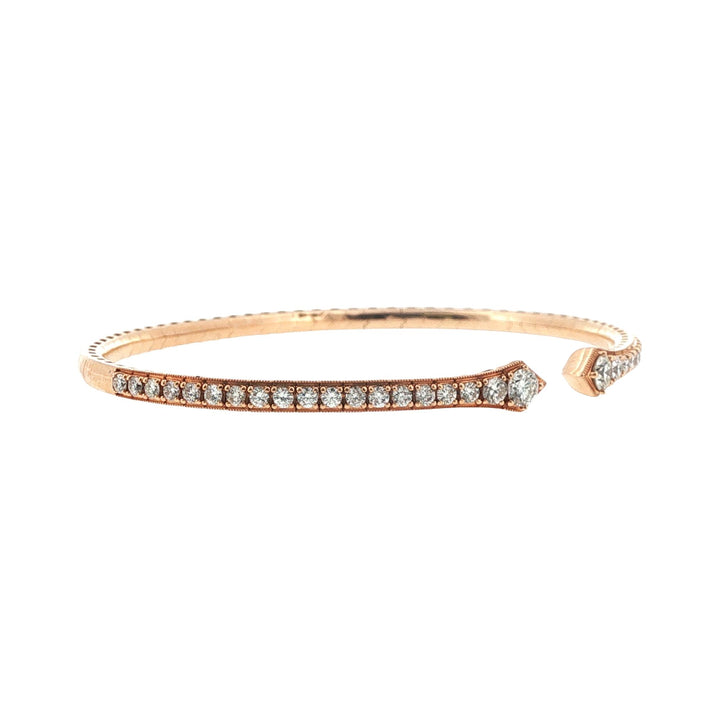 Flexible Diamond Cuff 18 Karat Rose Gold Modern Bracelet New