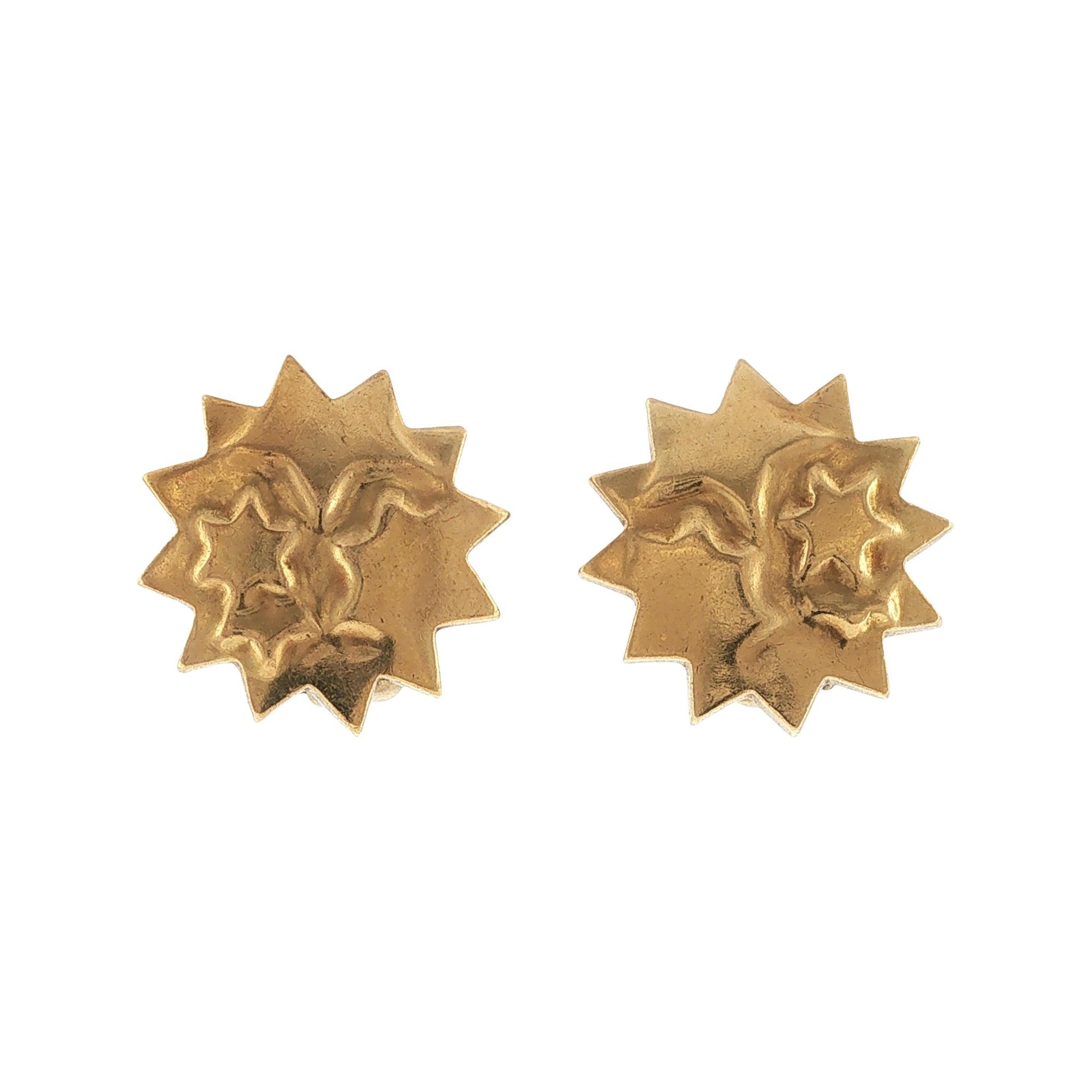 Tiffany &Co Angela Cummings 18 Karat Yellow Gold Star Ear Clip Vintage Earrings