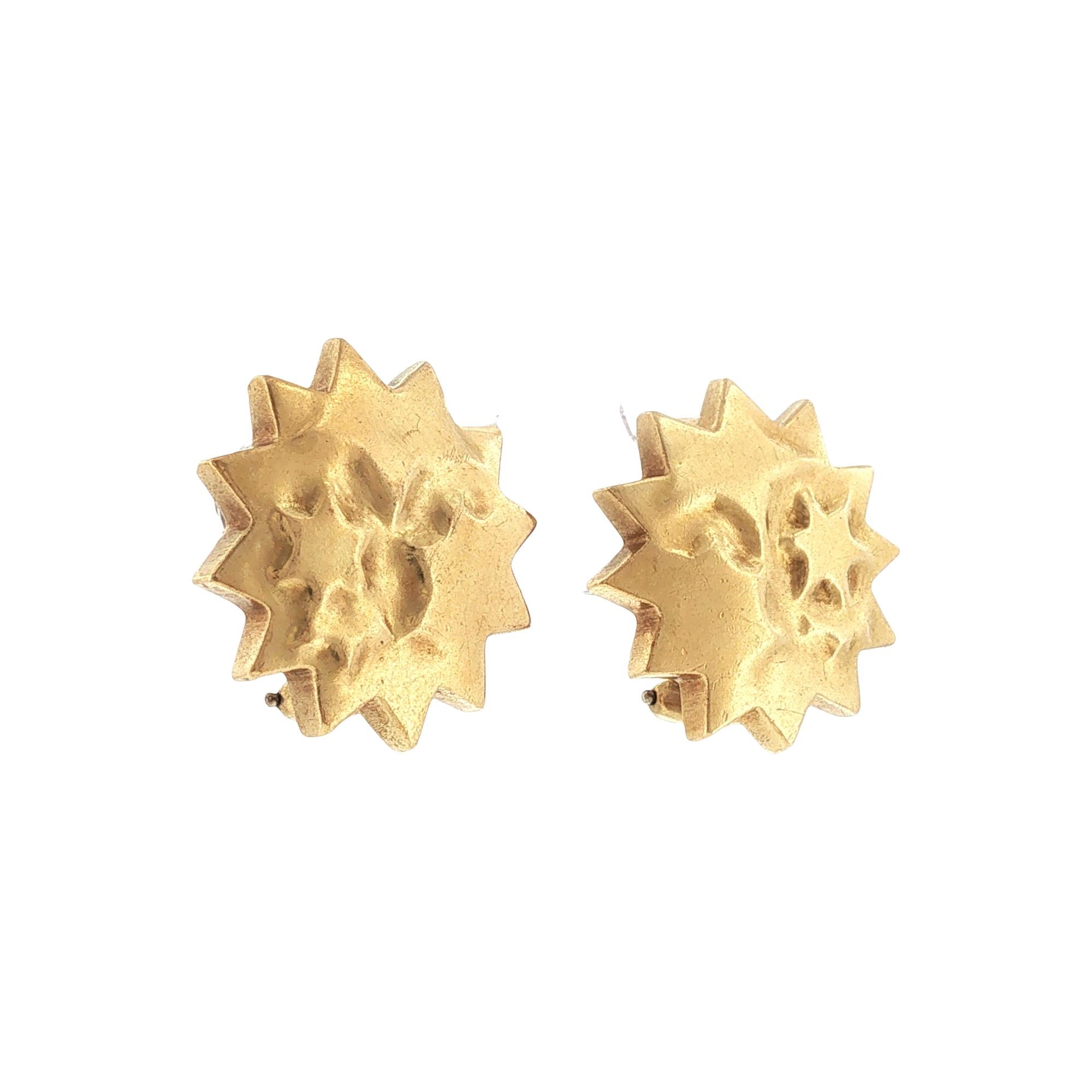 Tiffany &Co Angela Cummings 18 Karat Yellow Gold Star Ear Clip Vintage Earrings
