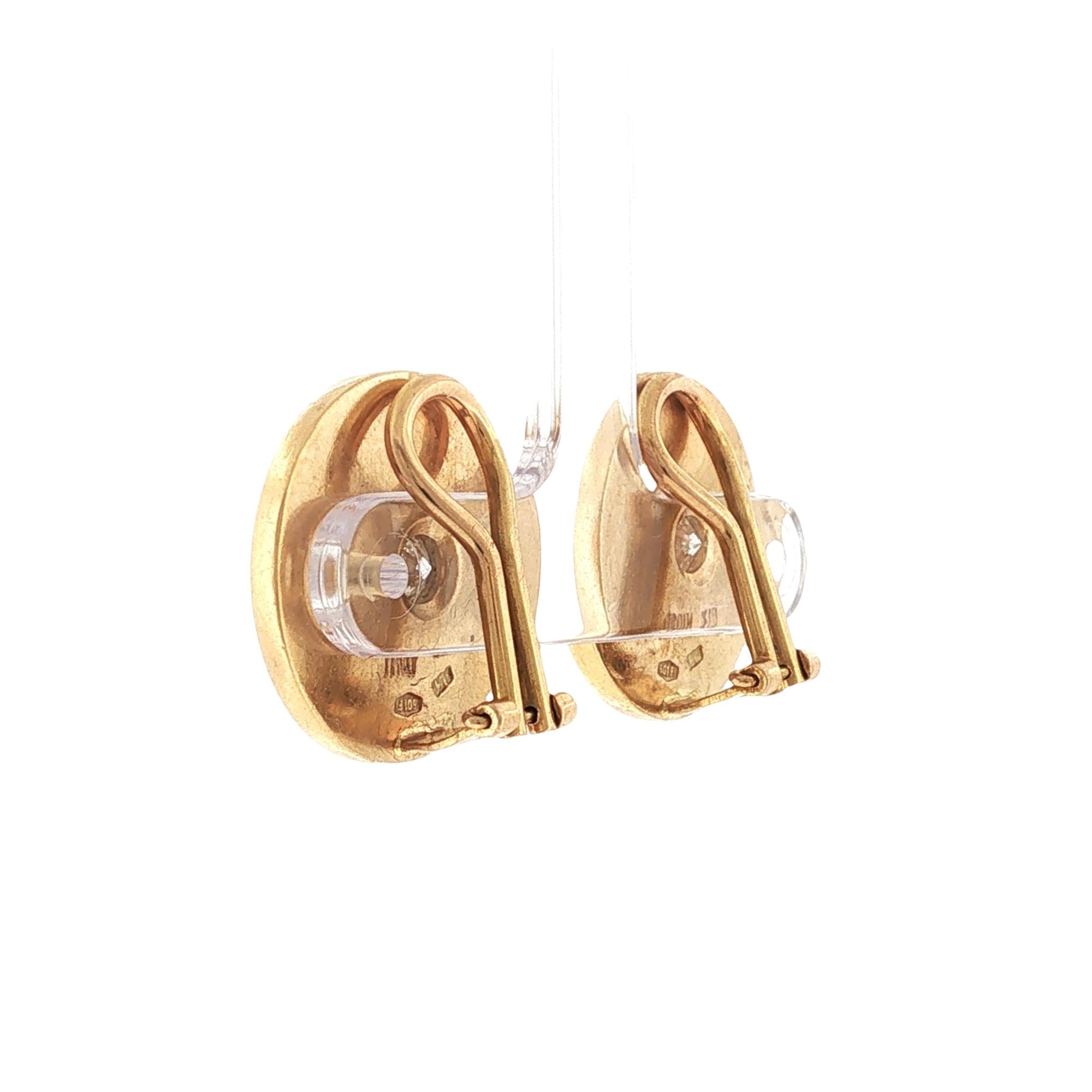 1960's Italian Diamond Disc Ear Clip Vintage Earrings