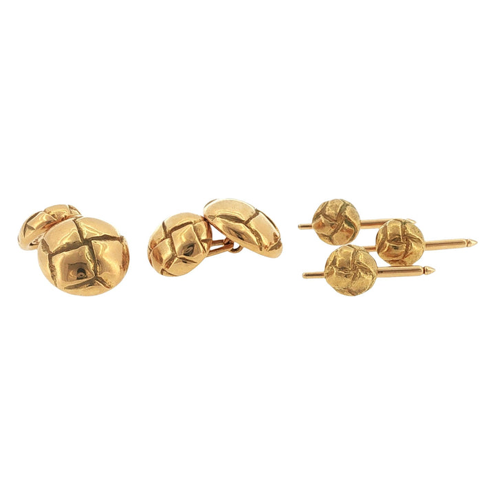 Tiffany & Co. 18 Karat Yellow Gold Round Button Tuxedo Set Circa 1979