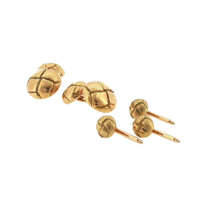 Tiffany & Co. 18 Karat Yellow Gold Round Button Tuxedo Set Circa 1979