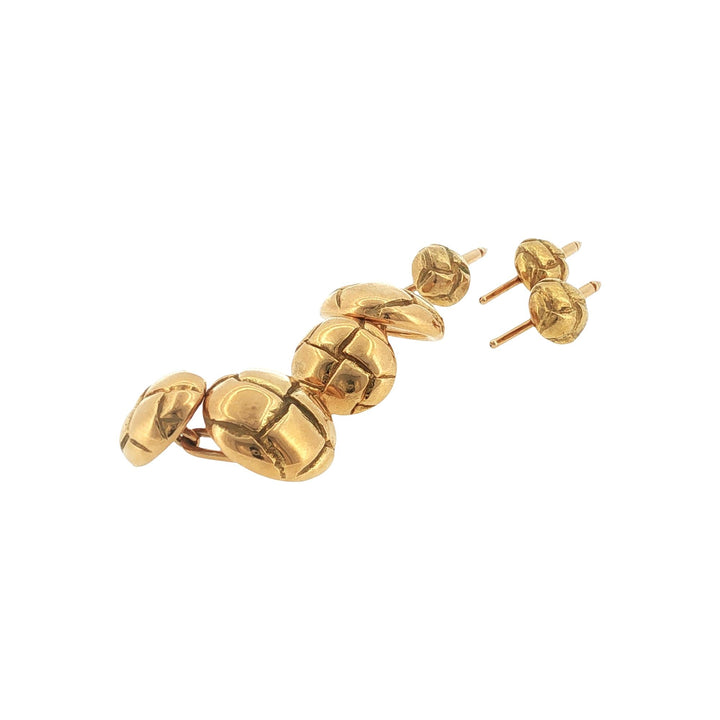Tiffany & Co. 18 Karat Yellow Gold Round Button Tuxedo Set Circa 1979