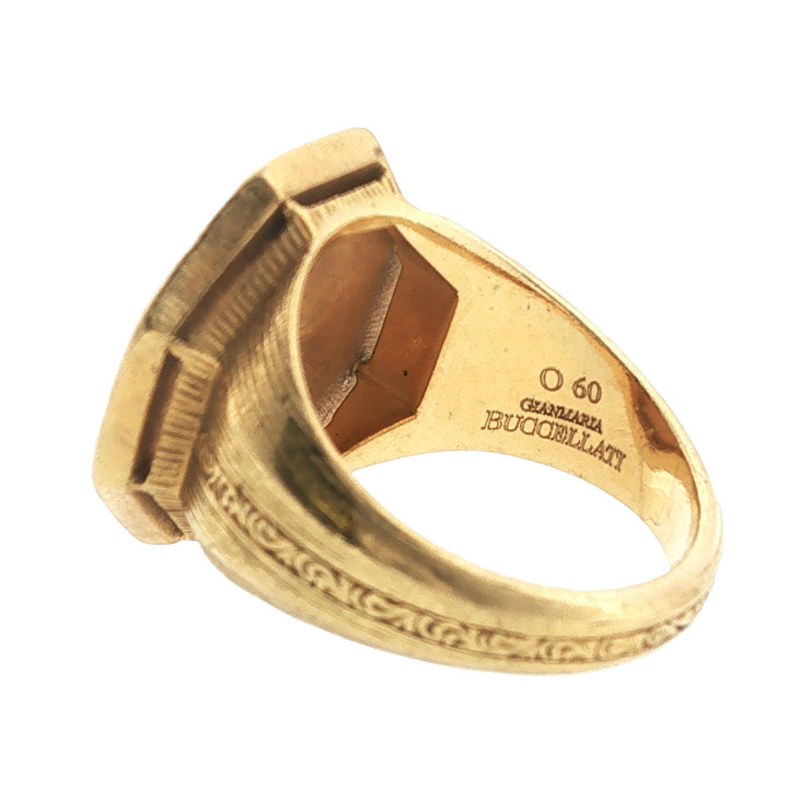Buccellati Octagonal 18 Karat Yellow Gold Vintage Ring 1980's