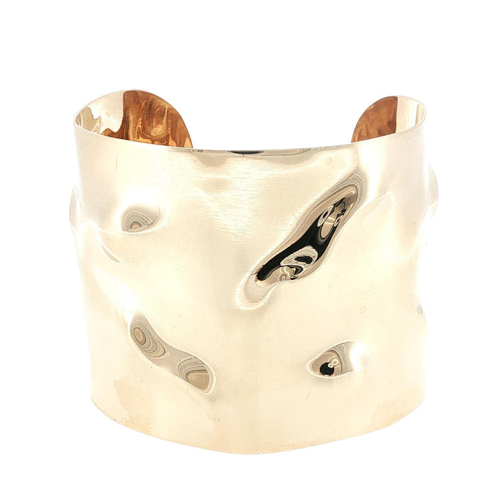 14 Karat Yellow Gold Wide Cuff Bracelet