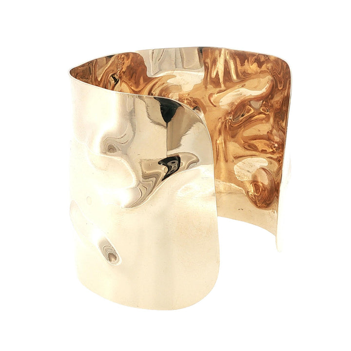 14 Karat Yellow Gold Wide Cuff Bracelet