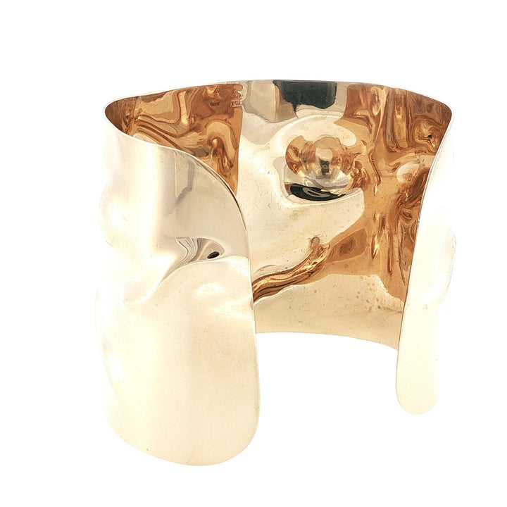 14 Karat Yellow Gold Wide Cuff Bracelet