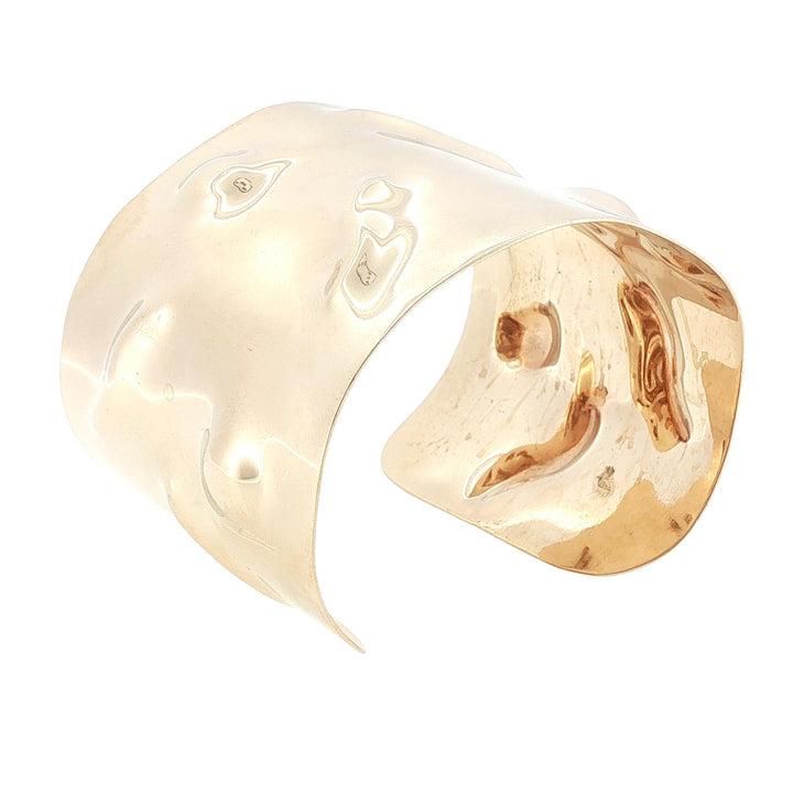 14 Karat Yellow Gold Wide Cuff Bracelet