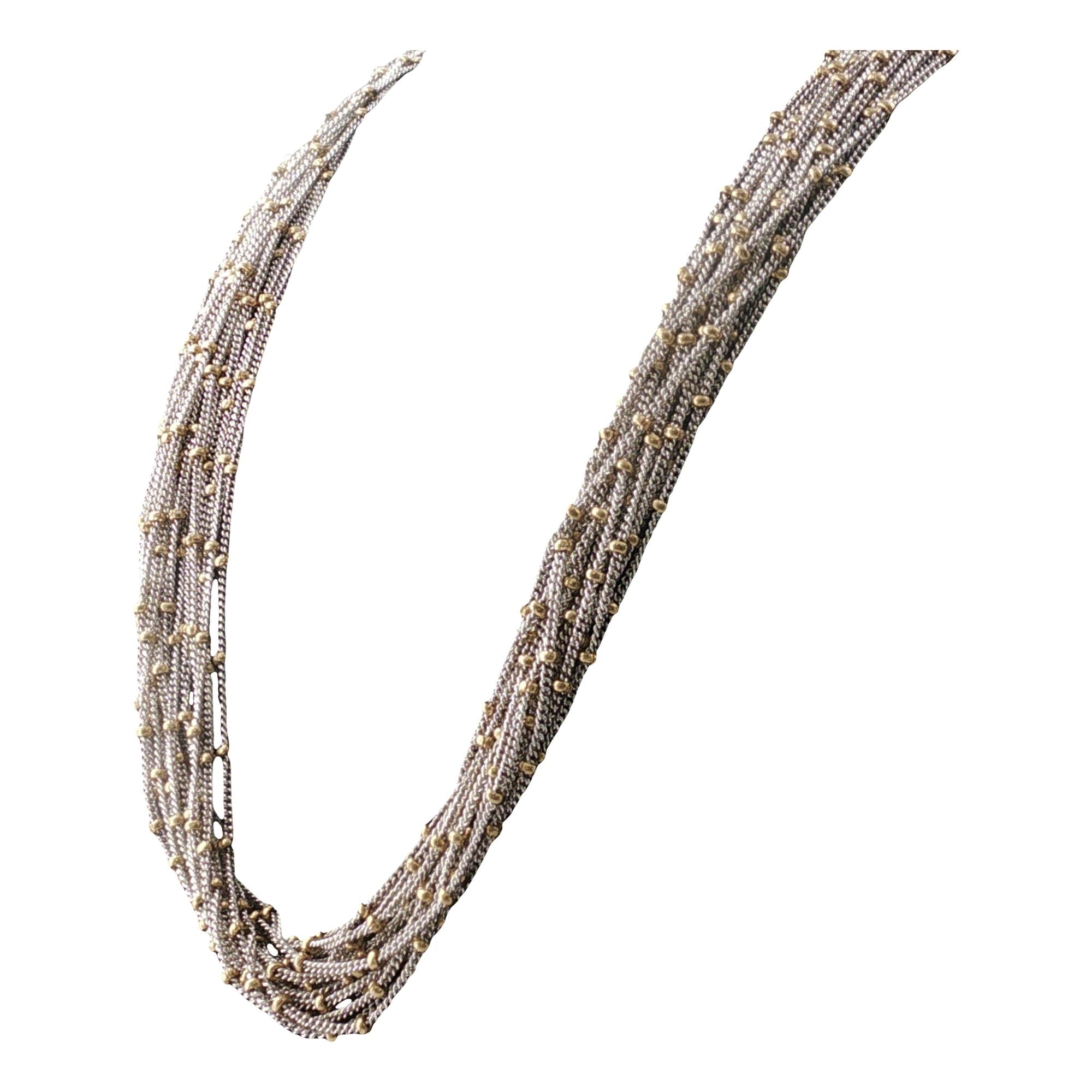Yvel 18 Karat Two Tone Gold Multi-Strand Necklace 15.5 Inches