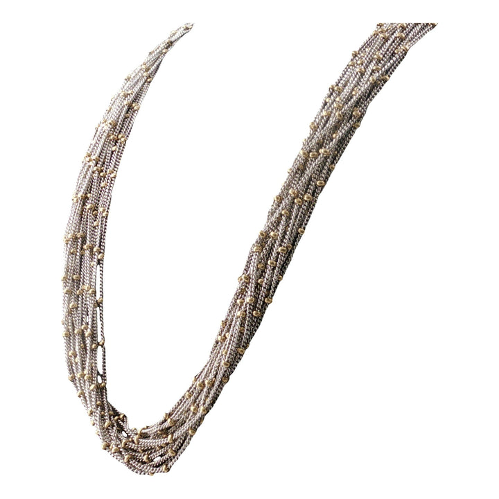 Yvel 18 Karat Two Tone Gold Multi-Strand Necklace 15.5 Inches