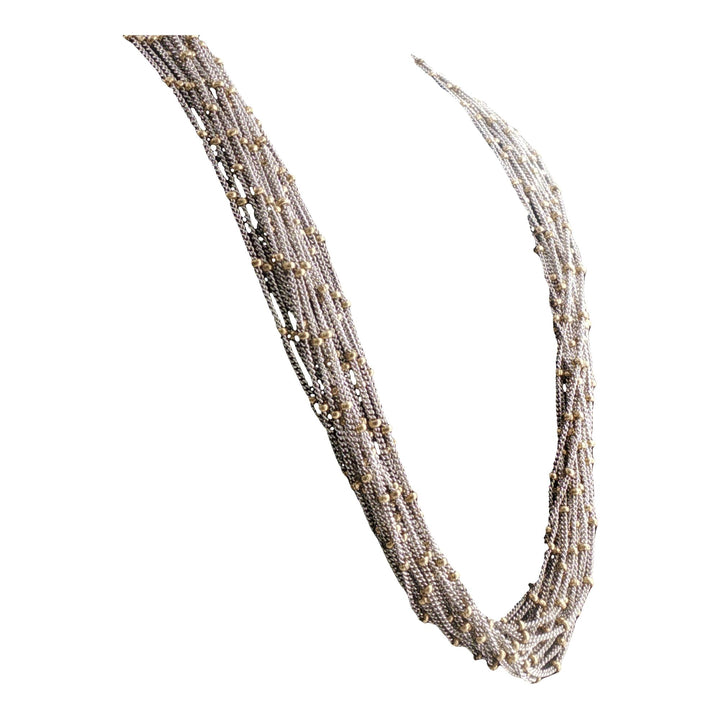 Yvel 18 Karat Two Tone Gold Multi-Strand Necklace 15.5 Inches