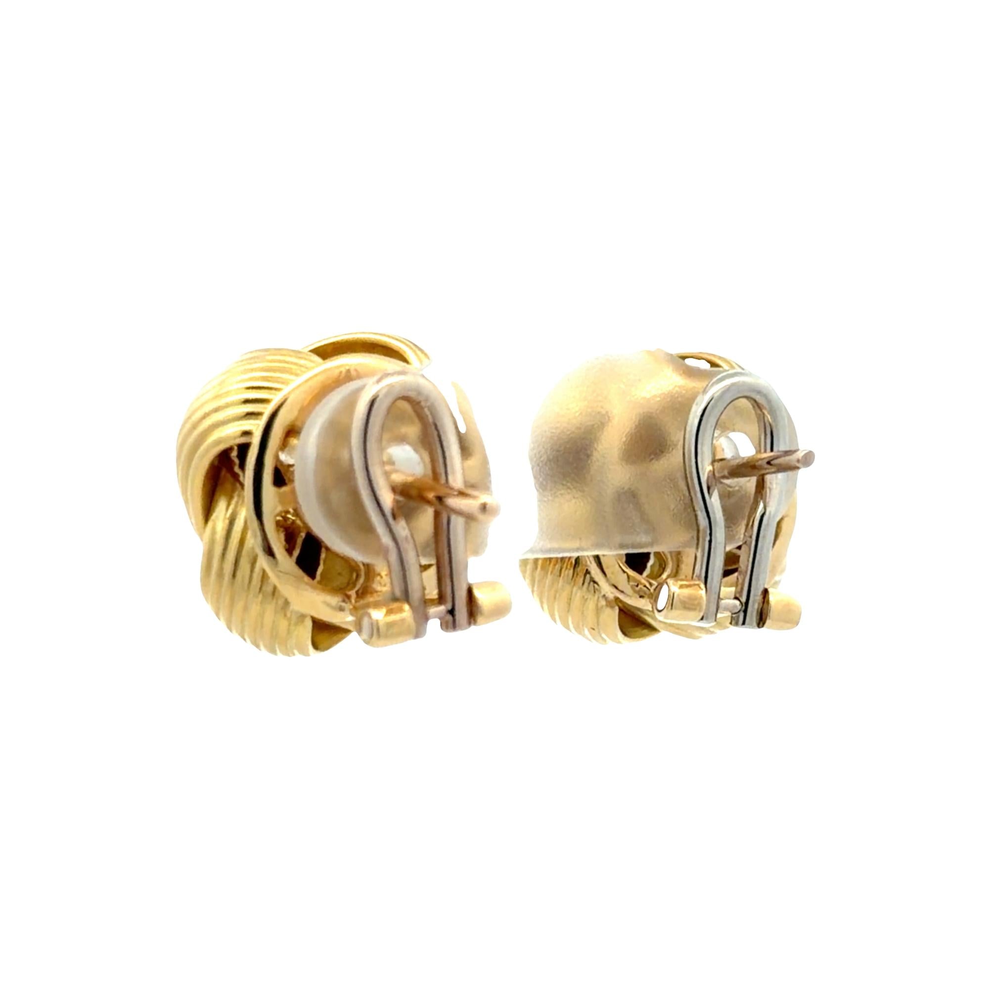 Roberto Coin 18 Karat Yellow Gold Vintage Knot Leverback Earrings
