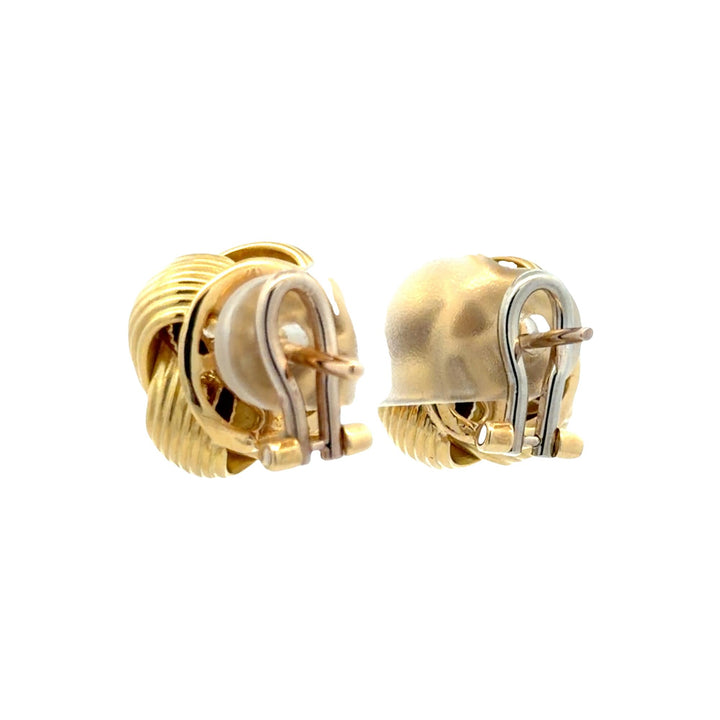 Roberto Coin 18 Karat Yellow Gold Vintage Knot Leverback Earrings