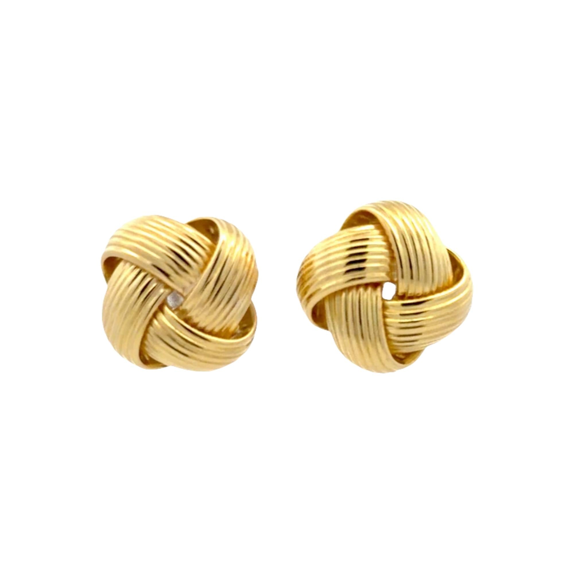 Roberto Coin 18 Karat Yellow Gold Vintage Knot Leverback Earrings