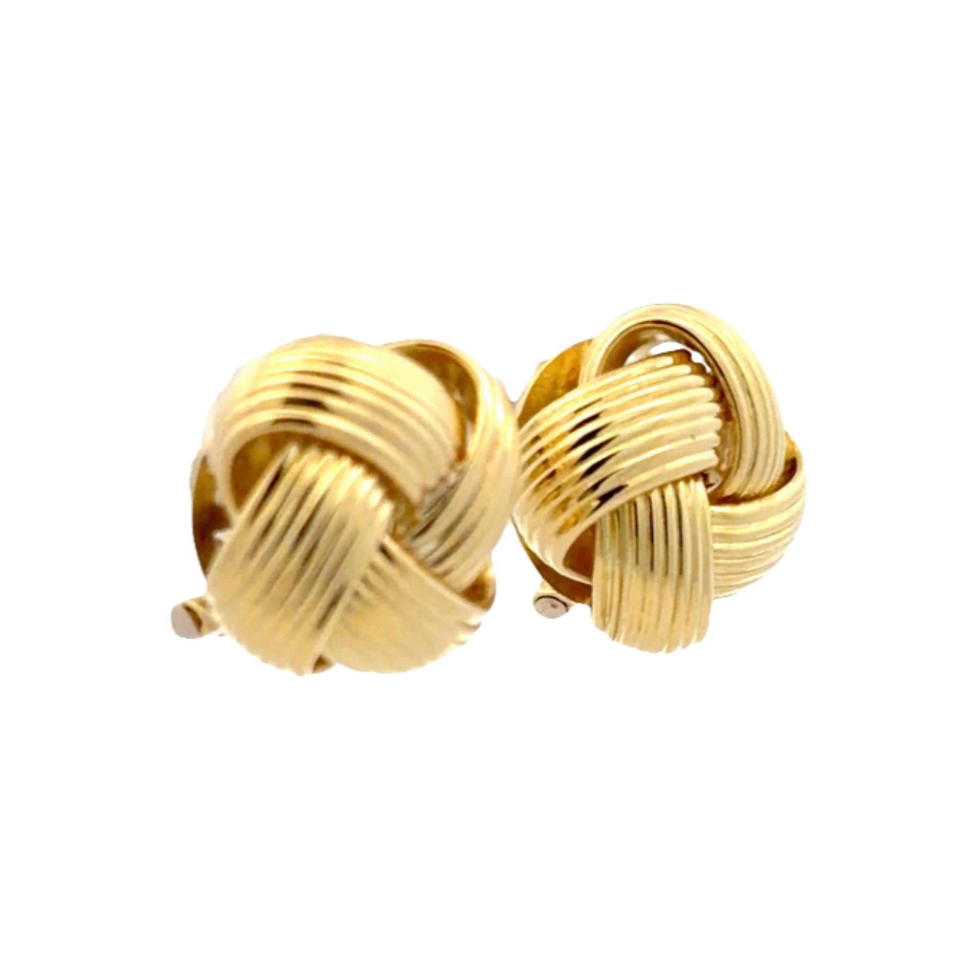 Roberto Coin 18 Karat Yellow Gold Vintage Knot Leverback Earrings