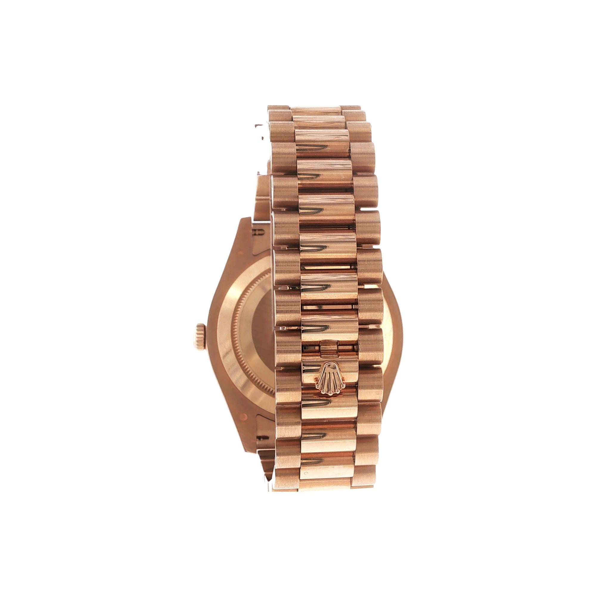 Rolex 18K Rose Gold Day Date II 41mm Chocolate Dial Watch Circa 2010